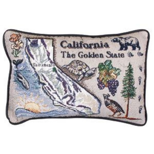 Set Of 2 State Of California Decorative Throw Pillows 9 x 12 - All