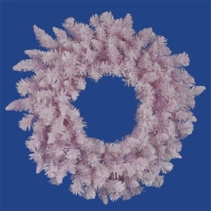 36 Flocked Cupcake Pink Artificial Spruce Christmas Wreath Unlit - All