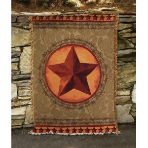 Wild West Rustic Cowboy Star and Paisley Tapestry Throw Blanket 50 x 60 - All