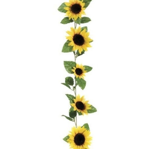 Club Pack of 12 Artificial Sunflower Silk Floral Garlands 6' - All