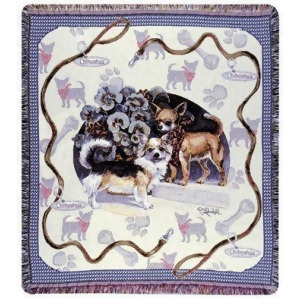 Chihuahua Dog By Artist Pat Lehmkuhl Tapestry Throw 50 x 60 - All