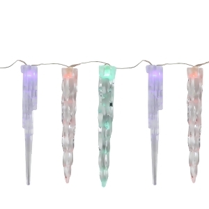 20 Battery Operated Musical Twinkling Multi-Colored Led Icicle Christmas Lights - All