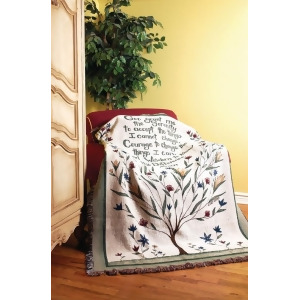 Inspirational Serenity Prayer Flora Tree Tapestry Throw Blanket 50 x 60 - All