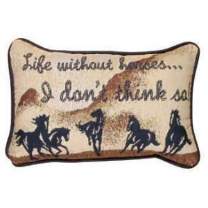Set of 2 Life Without Horses... Decorative Throw Pillows 9 x 12 - All