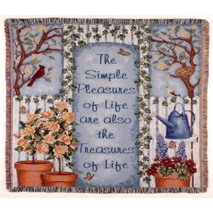Simple Pleasures Life's Treasures Tapestry Throw Blanket 50 x 60 - All