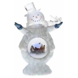 Pre-lit Cheerful Glitter Snowman with Bird Christmas Dome Figure - All