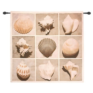 Seashell Collage Cotton Woven Wall Art Hanging Tapestry 50 x 50 - All