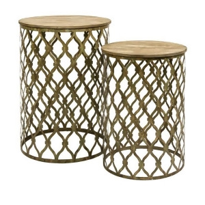 Set of 2 Laila Moroccan Pattern Circular Nesting Tables 26.5 - All