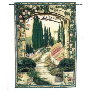 South of France Garden Walkway Cotton Tapestry Wall Hanging 80 x 56 - All