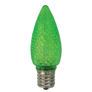 Club Pack of 25 Faceted Transparent Green Led C9 Christmas Replacement Bulbs - All