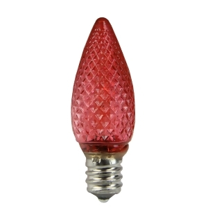 Club Pack of 25 Faceted Transparent Red Led C7 Christmas Replacement Bulbs - All