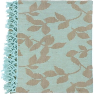50 x 70 Spring Floral Aqua Blue and Tan Throw Blanket - All