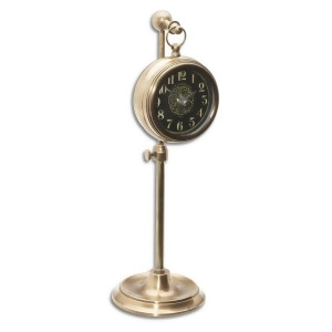 12 Black Brass Pocket Watch Style Desk Clock on Adjustable Telescopic Stand - All