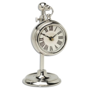 12 Cream British Brass Pocket Watch Style Clock on Adjustable Telescopic Stand - All