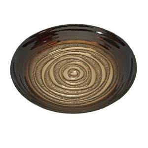 15.75 Burnt Umber and Gold Contemporary Speckled Swirl Glass Serving Bowl - All