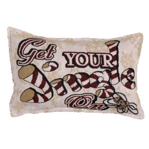 Set of 2 Get Your Jingle On Decorative Christmas Tapestry Throw Pillows 12 - All