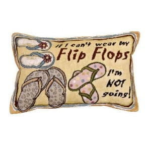Set of 2 Can't Wear Flip Flops Decorative Tapestry Throw Pillows 12 - All