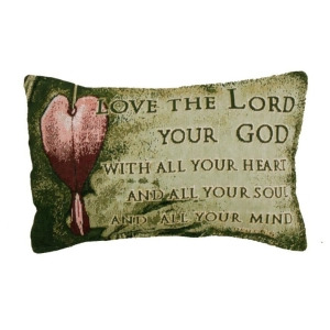 Set of 2 Religious Verse Love the Lord Decorative Tapestry Throw Pillows 12 - All