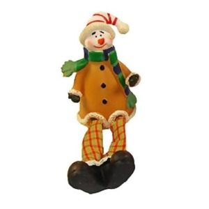 5.5 Festive Yellow and Plaid Sitting Snowman Christmas Table Top Figure - All
