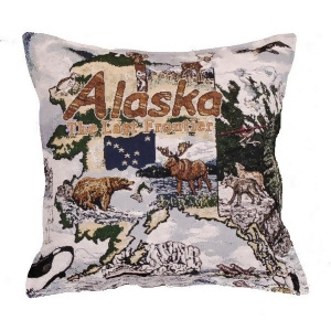 17 State of Alaska The Last Frontier Tapestry Throw Pillow - All