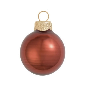 28Ct Pearl Chocolate Brown Glass Ball Christmas Ornaments 2 50mm - All