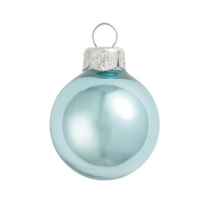 28Ct Shiny Baby Blue Glass Ball Christmas Ornaments 2 50mm - All