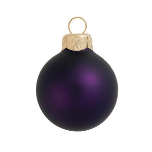 28Ct Matte Purple Glass Ball Christmas Ornaments 2 50mm - All