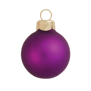 28Ct Matte Soft Grape Purple Glass Ball Christmas Ornaments 2 50mm - All