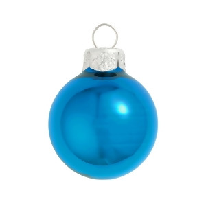 28Ct Shiny Wedgewood Blue Glass Ball Christmas Ornaments 2 50mm - All