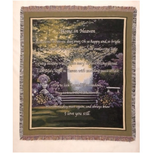 Home in Heaven Memorial Fringed Afghan Throw Blanket 60 x 50 - All