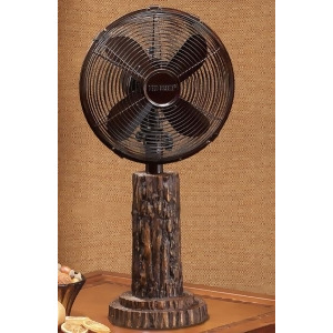 24 Rustic Style Fir Bark Oscillating Table Top Fan - All