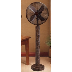 55 Rustic Style Fir Bark Oscillating Standing Floor Fan - All