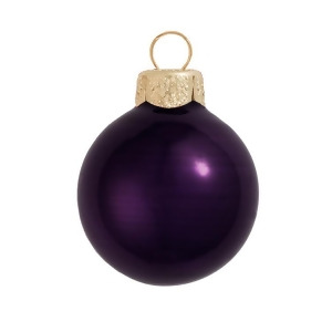 8Ct Pearl Purple Glass Ball Christmas Ornaments 3.25 80mm - All