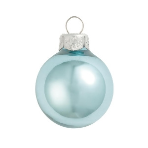 8Ct Shiny Baby Blue Glass Ball Christmas Ornaments 3.25 80mm - All