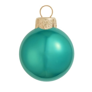 28Ct Pearl Teal Green Glass Ball Christmas Ornaments 2 50mm - All