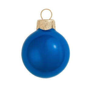 8Ct Pearl Cobalt Blue Glass Ball Christmas Ornaments 3.25 80mm - All