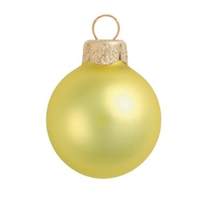 12Ct Matte Soft Yellow Glass Ball Christmas Ornaments 2.75 70mm - All