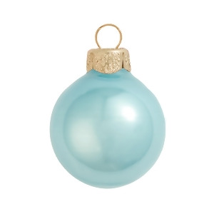 6Ct Pearl Baby Blue Glass Ball Christmas Ornaments 4 100mm - All