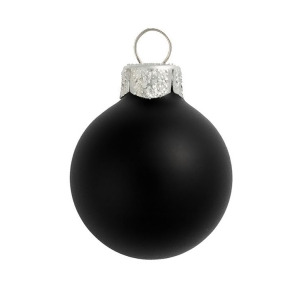 6Ct Matte Black Glass Ball Christmas Ornaments 4 100mm - All