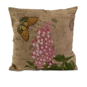 17.75 Decorative Embroidered Nature Burlap Style Accent Pillow - All