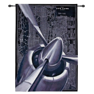 Vintage-style Airplane Cotton Woven Wall Art Hanging Tapestry 55 x 39 - All