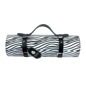 13.25 Fashion Avenue Stylish Black Zebra Print Wine Bottle Carrier Purse - All