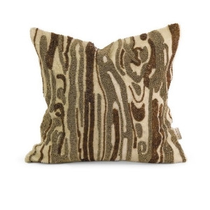 12 Decorative Earth Tone Hand-Beaded Tree Bark Inspired Down Throw Pillow - All