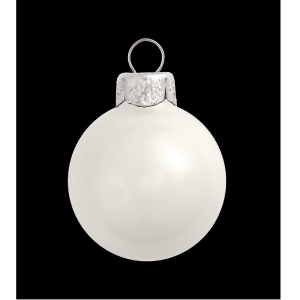 Shiny White Glass Ball Christmas Ornament 7 180mm - All