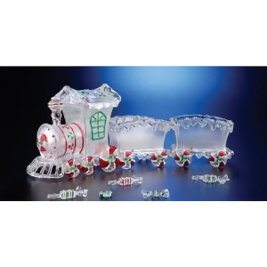 Pack of 2 Icy Crystal Decorative Candy Holder Trains 20 - All