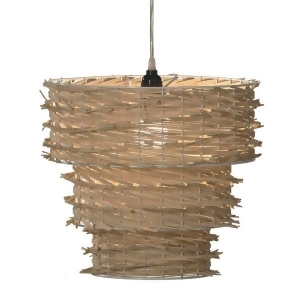 15 Tropical Bungalow Rattan Natural Weave Pendant Ceiling Lamp - All