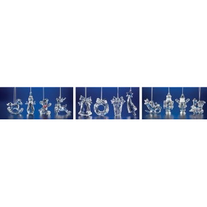 Club Pack of 48 Icy Crystal Assorted Christmas Toy Ornament Collections 3 - All