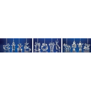 Club Pack of 48 Icy Crystal Assorted Christmas Toy Ornament Collections 3 - All