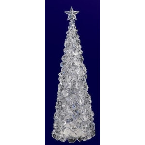 Pack of 2 Icy Crystal Illuminated Christmas Ice Cube Tree Figurines 14 - All