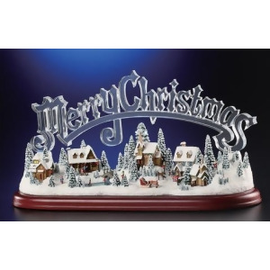 Animated Musical Illuminated Icy Crystal Merry Christmas Village Figurine 8.5 - All
